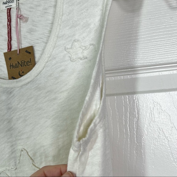 NWT Hello Nite! Revolve Burnout Star Lounge Sleep Tank White Sz S - Picture 5 of 7